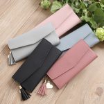 Trendy Heart Tassel Pendant Multifunctional Lichi Grain Handbag Design Women Long Wallet - Image 5