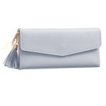 Trendy Heart Tassel Pendant Multifunctional Lichi Grain Handbag Design Women Long Wallet