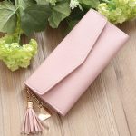 Trendy Heart Tassel Pendant Multifunctional Lichi Grain Handbag Design Women Long Wallet - Image 8