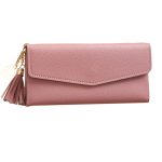 Trendy Heart Tassel Pendant Multifunctional Lichi Grain Handbag Design Women Long Wallet - Image 11