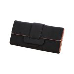 Vintage Lichi Grain Long Wallet With Buckle Design For Women - Image 8