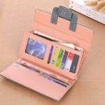 Vintage Lichi Grain Long Wallet With Buckle Design For Women - Image 6