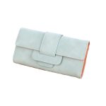 Vintage Lichi Grain Long Wallet With Buckle Design For Women - Image 7