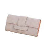 Vintage Lichi Grain Long Wallet With Buckle Design For Women - Image 9