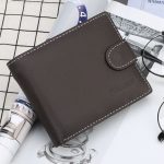 Wholesale Men's Luxury Gift High Quality Litchi grain Genuine Leather Cowhide Short Wallet With Hasp - Image 8