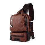 Wholesale Fashion Men Street Style Solid Color Pu Leather One Strap Chestpack - Image 6