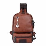 Wholesale Fashion Men Street Style Solid Color Pu Leather One Strap Chestpack - Image 5