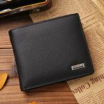 Wholesale Men Solid Color Short Length Fashion Genuine Leather Bifold Wallet