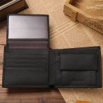 Wholesale Men Solid Color Short Length Fashion Genuine Leather Bifold Wallet - Image 2