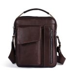 Wholesale Hot Sale Men Fashion Solid Color Good Quality Genuine Leather Crossbody Bag - Image 9