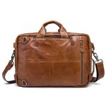 Wholesale Fashion Creative Design Solid Color Top Grade Genuine Leather Men Briefcase - Image 2
