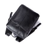Wholesale Casual Style Men Solid Color Cow Leather Geometric Shape Backpack - Image 5