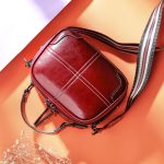 Wholesale Unique Rainbow Color Woven Strap Sewing Design Leather Mini Bag - Image 3