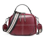 Wholesale Unique Rainbow Color Woven Strap Sewing Design Leather Mini Bag