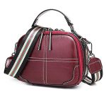 Wholesale Unique Rainbow Color Woven Strap Sewing Design Leather Mini Bag - Image 2