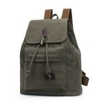 Wholesale Casual Flap Drawstring Pattern Unisex Style Canvas Backpack - Image 6