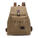 Wholesale Casual Flap Drawstring Pattern Unisex Style Canvas Backpack - Image 11