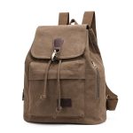 Wholesale Casual Flap Drawstring Pattern Unisex Style Canvas Backpack