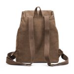 Wholesale Casual Flap Drawstring Pattern Unisex Style Canvas Backpack - Image 3