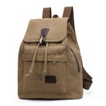 Wholesale Casual Flap Drawstring Pattern Unisex Style Canvas Backpack - Image 10