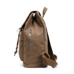 Wholesale Casual Flap Drawstring Pattern Unisex Style Canvas Backpack - Image 2
