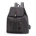 Wholesale Casual Flap Drawstring Pattern Unisex Style Canvas Backpack - Image 7