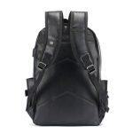 Wholesale Simple Stripe Design Solid Color PU Leather Men Large Capacity Backpack - Image 3