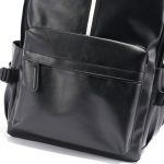 Wholesale Simple Stripe Design Solid Color PU Leather Men Large Capacity Backpack - Image 8