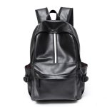 Wholesale Simple Stripe Design Solid Color PU Leather Men Large Capacity Backpack - Image 4