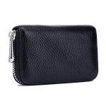 Unisex Fashion Solid Color Zipper Design Leather Wallet Card Holder - Image 10