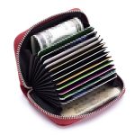 Unisex Fashion Solid Color Zipper Design Leather Wallet Card Holder - Image 2