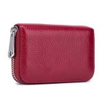 Wholesale Unisex Fashion Solid Color Zipper Design Leather Wallet Card Holder