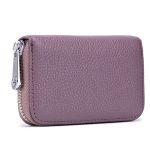 Unisex Fashion Solid Color Zipper Design Leather Wallet Card Holder - Image 7