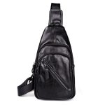Wholesale Men Vintage Style Solid Color PU Leather Casual Single Strap Chest Pack