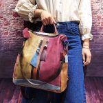 Wholesale Retro Style Women Fashion Blocking Color Patchwork Design Backpack - Image 7