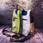 Wholesale Retro Style Women Fashion Blocking Color Patchwork Design Backpack - Image 4
