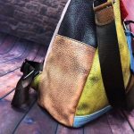 Wholesale Retro Style Women Fashion Blocking Color Patchwork Design Backpack - Image 6