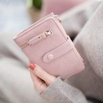 Women Simple Plain Color Zipper Decor PU Hasp Wallet - Image 9