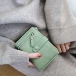 Women Simple Plain Color Zipper Decor PU Hasp Wallet - Image 12