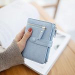 Women Simple Plain Color Zipper Decor PU Hasp Wallet - Image 5