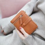 Women Simple Plain Color Zipper Decor PU Hasp Wallet - Image 2