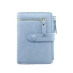 Women Simple Plain Color Zipper Decor PU Hasp Wallet - Image 4