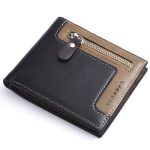 Wholesale Men Fashion Vintage Block Color Design Patchwork PU Trifold Wallet