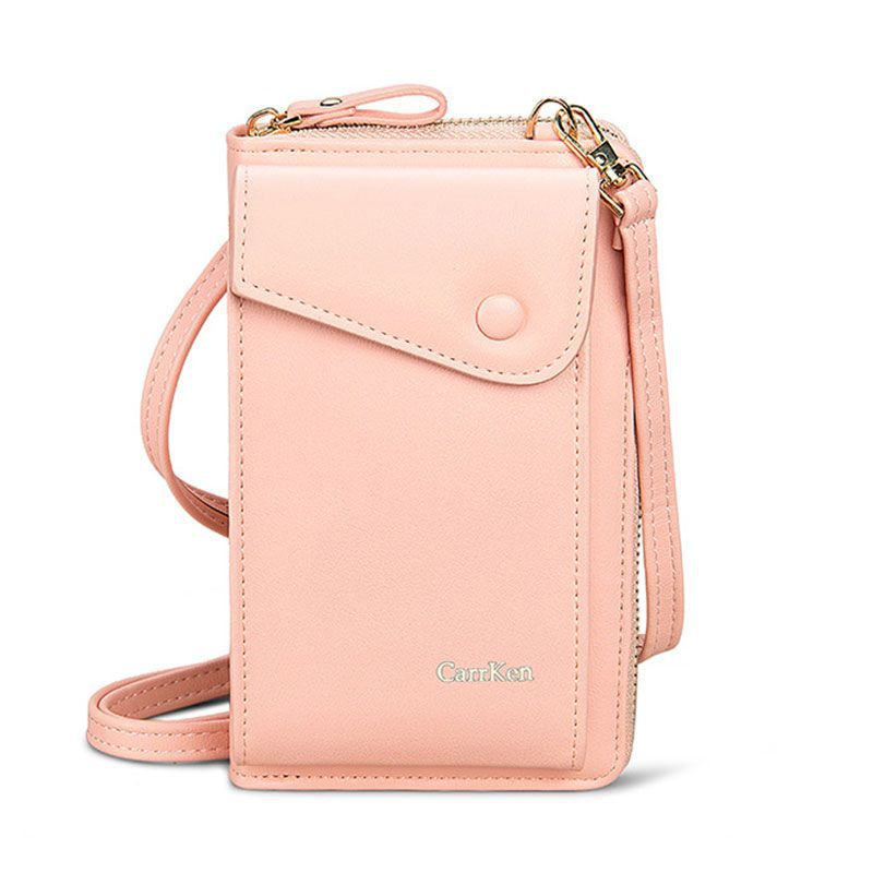 2019090103234091455 Hot Sale Women Unique Design Solid Color Hasp PU Phone Holder Wallet - Image 1
