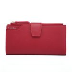 Fashion Women Jelly Color Long Length PU Trifold Zipper Pattern Wallet - Image 7