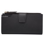 Fashion Women Jelly Color Long Length PU Trifold Zipper Pattern Wallet - Image 4