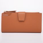 Fashion Women Jelly Color Long Length PU Trifold Zipper Pattern Wallet - Image 3