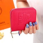Solid Color Unique Embossing Design Women Mini Size PU Wallet