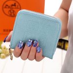 Solid Color Unique Embossing Design Women Mini Size PU Wallet - Image 3