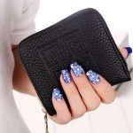 Solid Color Unique Embossing Design Women Mini Size PU Wallet - Image 8